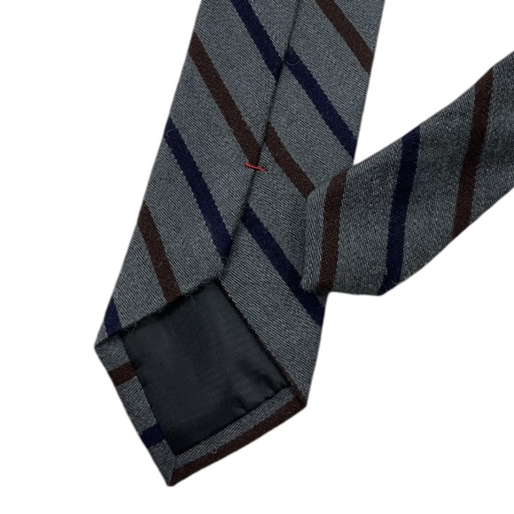 J. CREW Gray Striped Wool Blend LUXURY Slim Tie - Picture 4 of 4